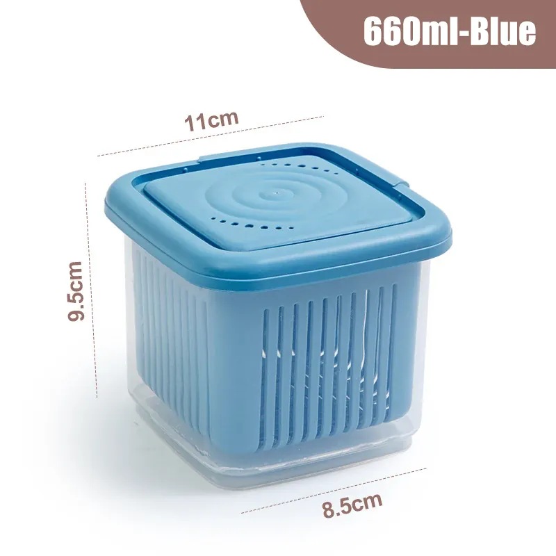 Bac de Rangement Frigo 2 Étages | Conteneurs Hermétiques pour Légumes