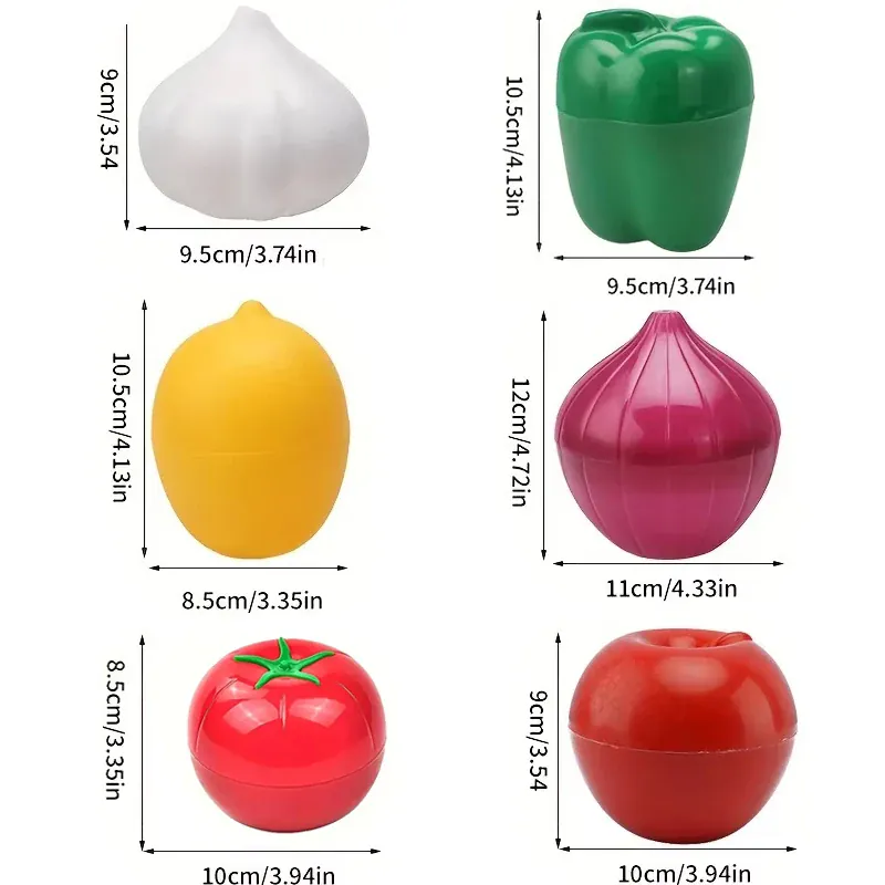 Boîte Hermétique Design Fruits et Légumes | Lot de 4 Pièces