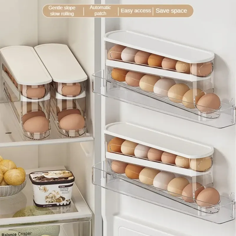 Organiseur Frigo Range-Œufs à Rouleau 12 Œufs - Empilable et Pratique