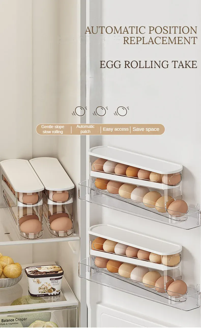 Organiseur Frigo Range-Œufs à Rouleau 12 Œufs - Empilable et Pratique