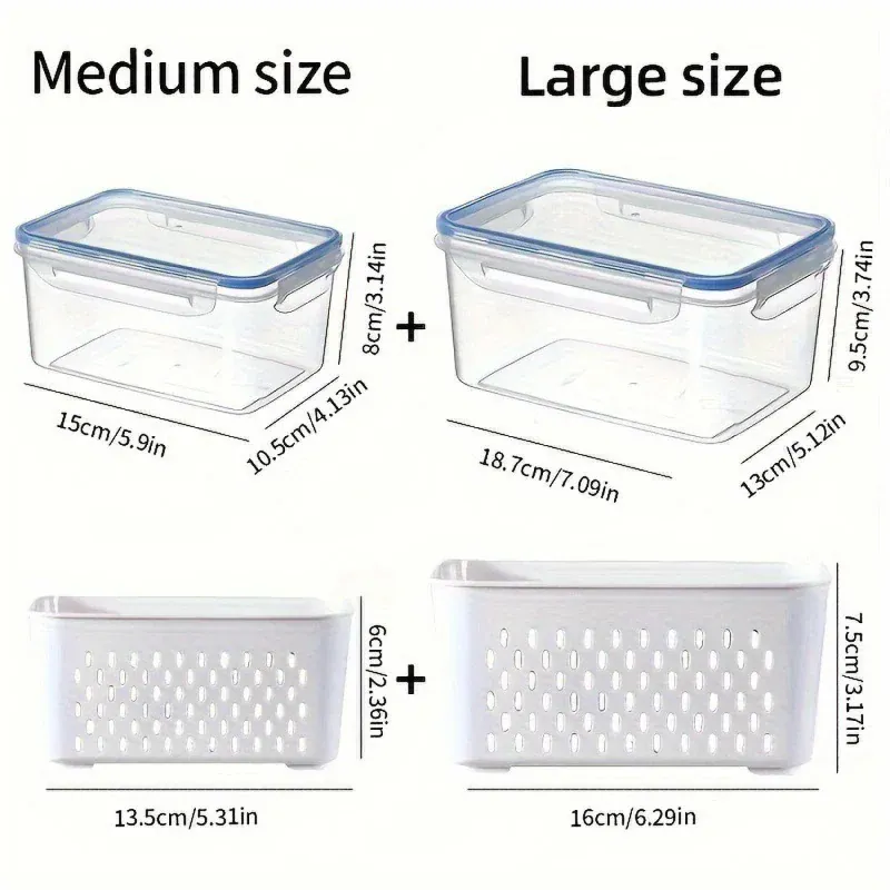 Bacs de Rangement Hermétiques Multiusages 4 Pièces pour Aliments