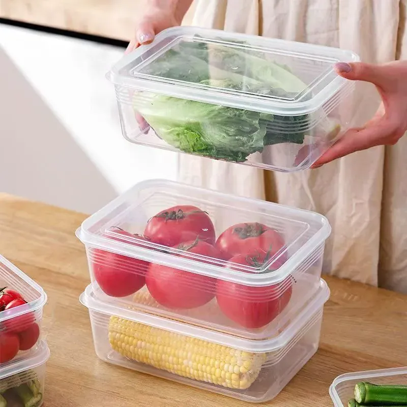 Boîte Organisateur Transparent de Conservation 5 Pièces Rangement Frigo