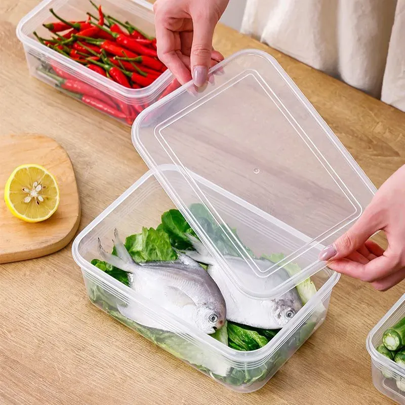 Boîte Organisateur Transparent de Conservation 5 Pièces Rangement Frigo