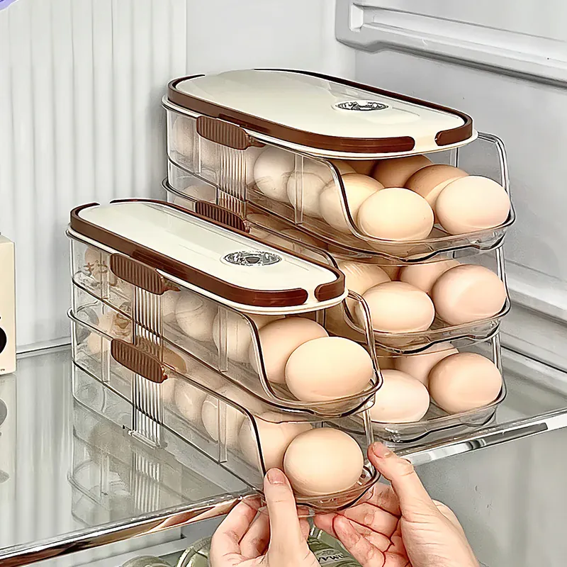 Boîte de Rangement Frigo pour Œufs 24 Pièces avec Poignée Ergonomique
