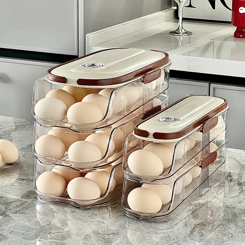 Boîte de Rangement Frigo pour Œufs 24 Pièces avec Poignée Ergonomique