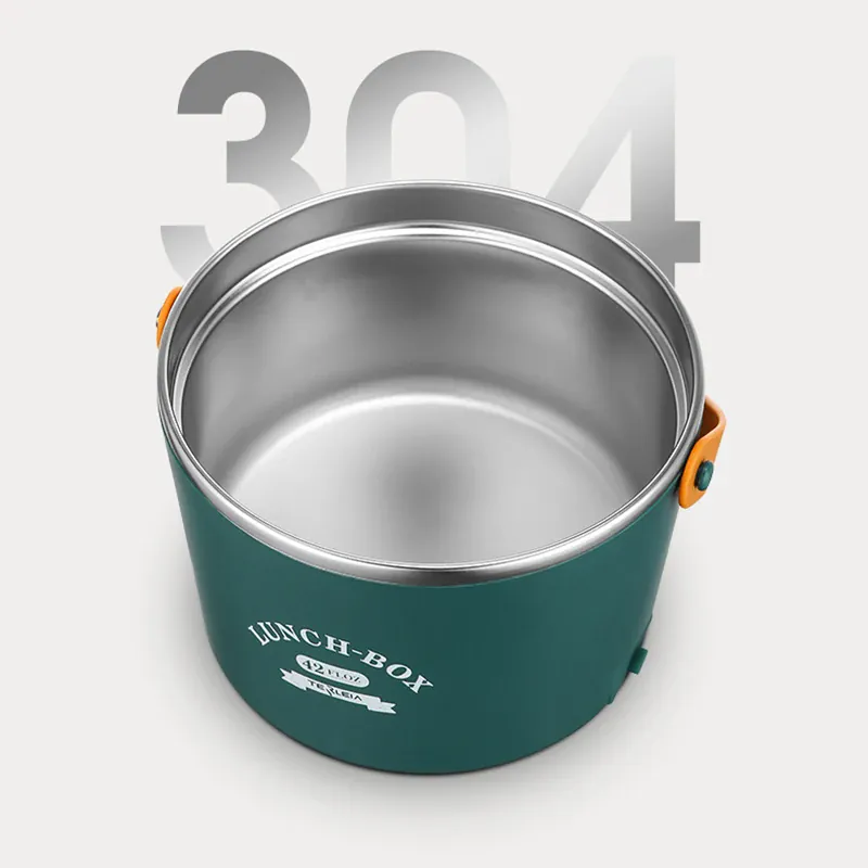 LunchBox Chauffante Électrique Acier Inoxydable 304 — 1,2 L / 48 W / 12 V-220 V