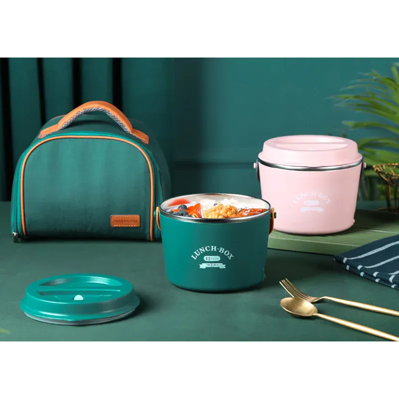 LunchBox Chauffante Électrique Acier Inoxydable 304 — 1,2 L / 48 W / 12 V-220 V