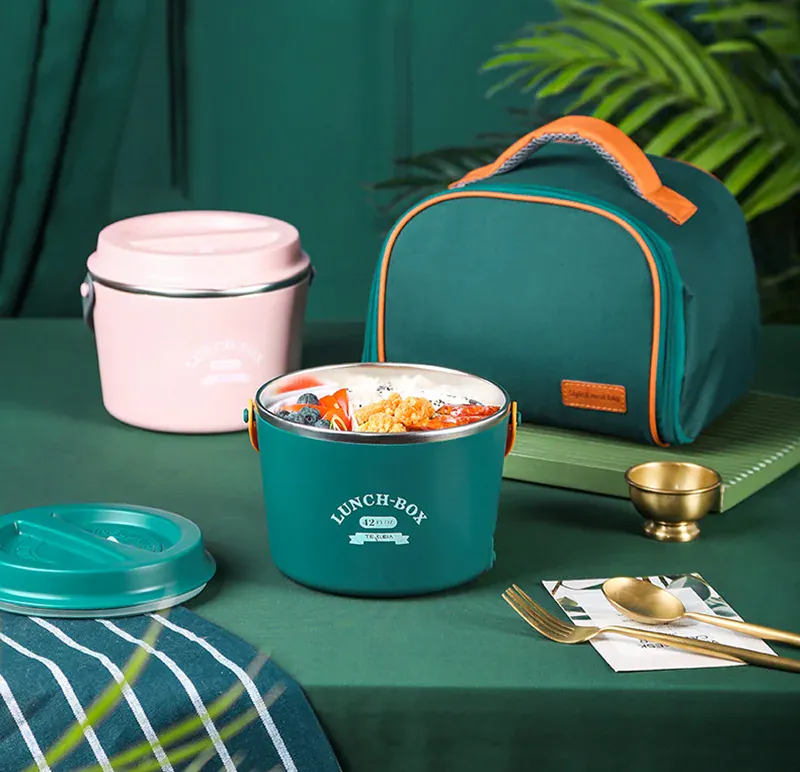 LunchBox Chauffante Électrique Acier Inoxydable 304 — 1,2 L / 48 W / 12 V-220 V