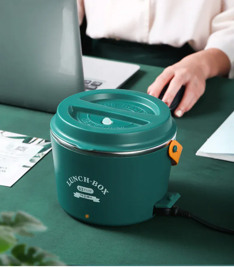 LunchBox Chauffante Électrique Acier Inoxydable 304 — 1,2 L / 48 W / 12 V-220 V