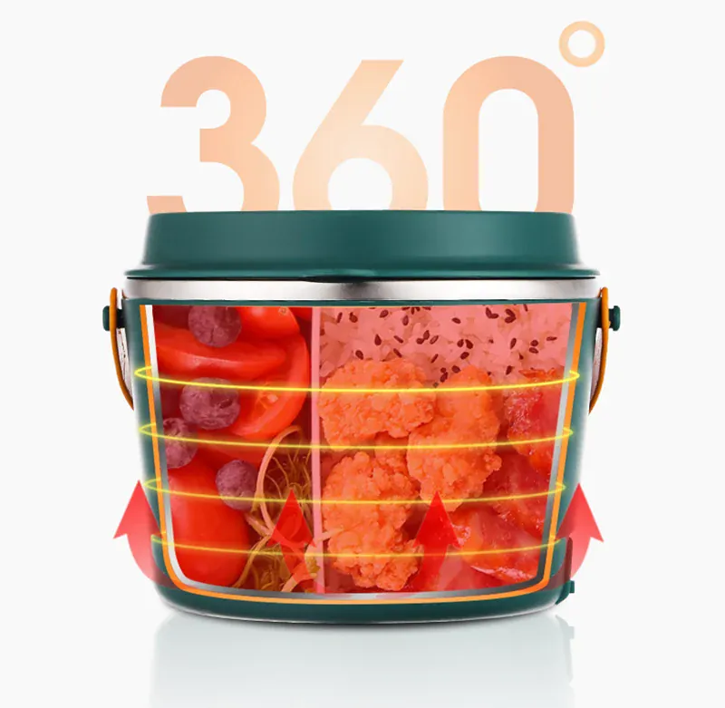 LunchBox Chauffante Électrique Acier Inoxydable 304 — 1,2 L / 48 W / 12 V-220 V