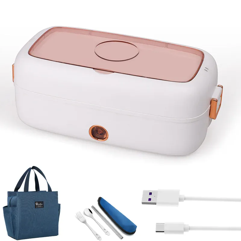 Lunch Box Chauffante Électrique 800 ml — Cuve Inox, 70 °C, USB et Secteur 220 V