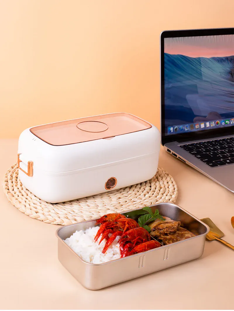 Lunch Box Chauffante Électrique 800 ml — Cuve Inox, 70 °C, USB et Secteur 220 V