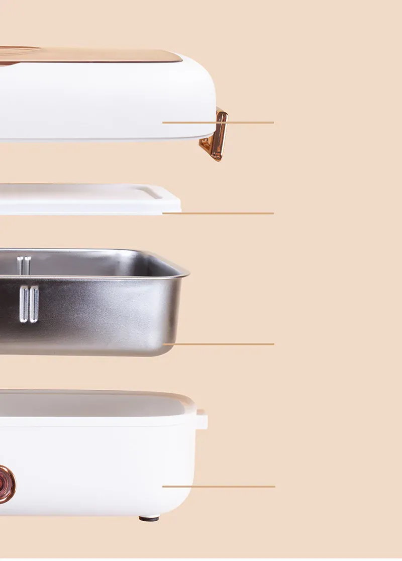 Lunch Box Chauffante Électrique 800 ml — Cuve Inox, 70 °C, USB et Secteur 220 V