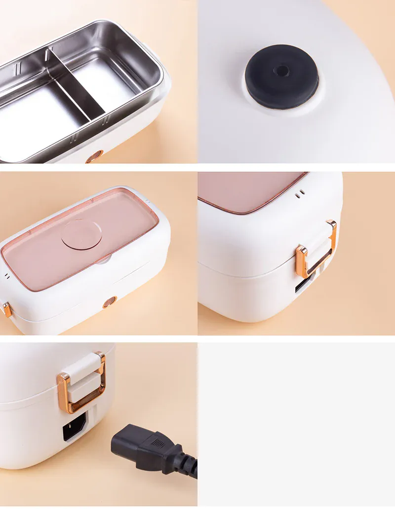 Lunch Box Chauffante Électrique 800 ml — Cuve Inox, 70 °C, USB et Secteur 220 V