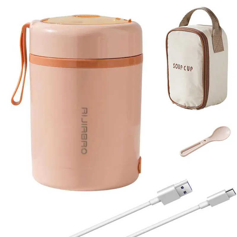 Lunchbox Chauffante USB 600 ml — Acier Inoxydable 304, 60 °C, Étanche