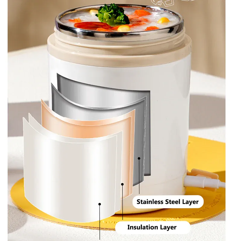 Lunchbox Chauffante USB 600 ml — Acier Inoxydable 304, 60 °C, Étanche