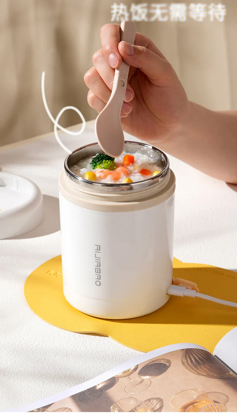 Lunchbox Chauffante USB 600 ml — Acier Inoxydable 304, 60 °C, Étanche
