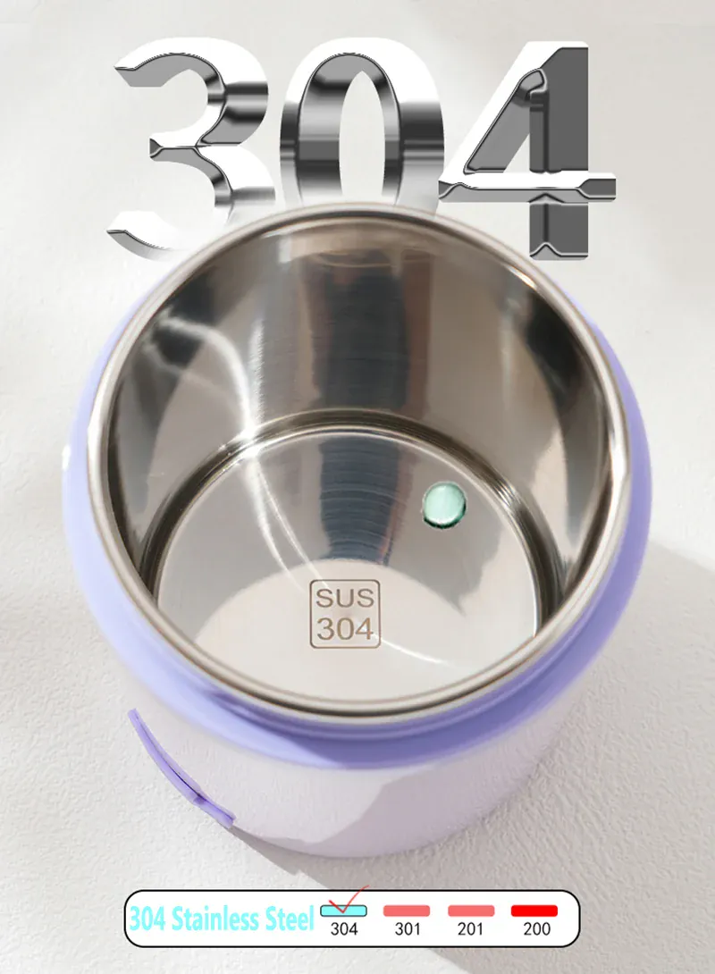 Lunchbox Chauffante USB 600 ml — Acier Inoxydable 304, 60 °C, Étanche