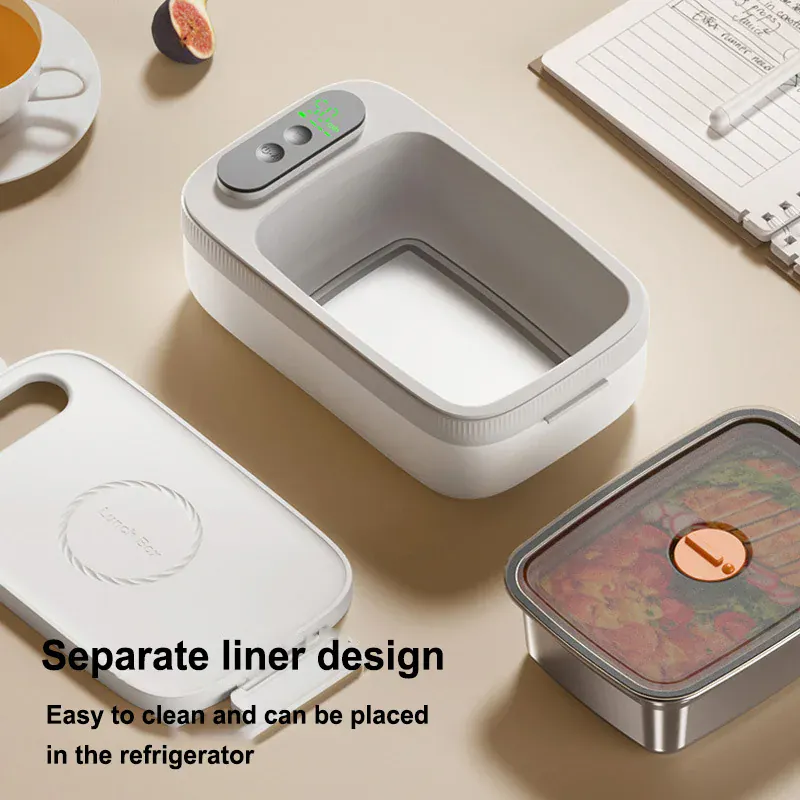 Lunch Box Chauffante Sans Fil 14000mAh — Bac Inox 304 1L, 4 Températures, Minuterie