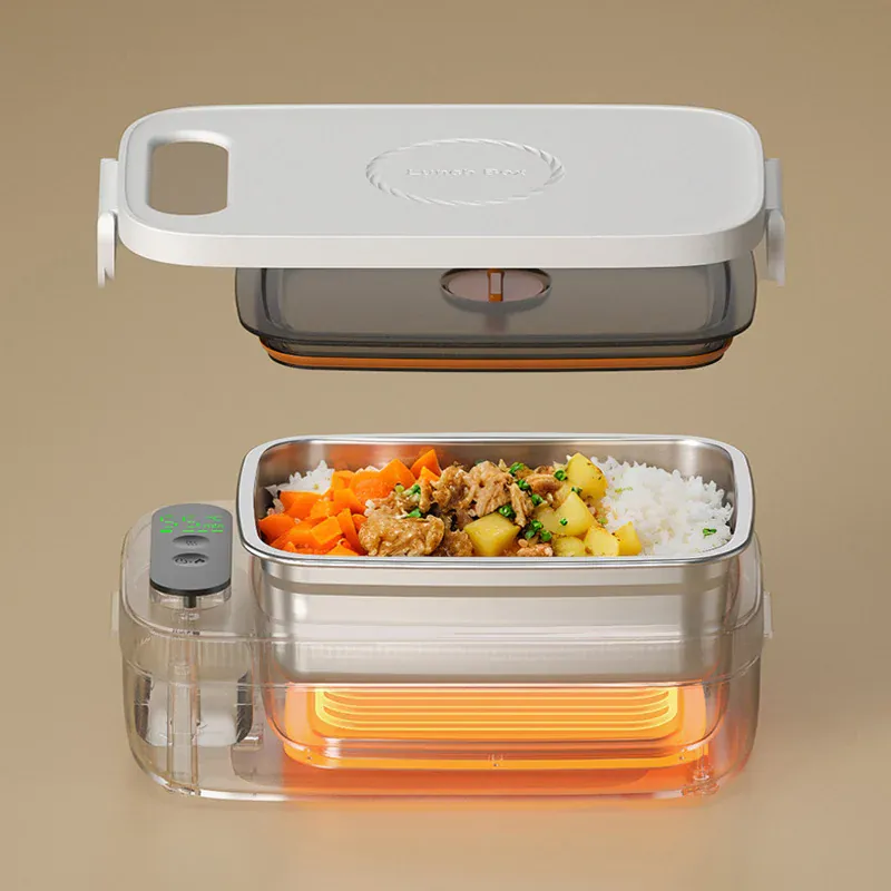 Lunch Box Chauffante Sans Fil 14000mAh — Bac Inox 304 1L, 4 Températures, Minuterie