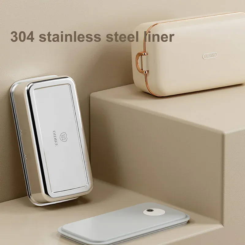 Lunch Box Chauffante Électrique 45W 800ml — Cuve Inox 304, Sans Eau, 70°C