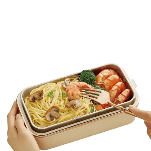 Lunch Box Chauffante Électrique 45W 800ml — Cuve Inox 304, Sans Eau, 70°C