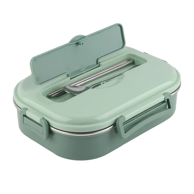 LunchBox Inox — 4 Compartiments, Bol à Soupe 300 ml, Isolation par Eau Chaude