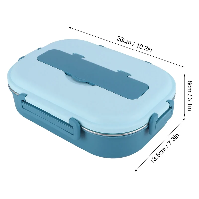 LunchBox Inox — 4 Compartiments, Bol à Soupe 300 ml, Isolation par Eau Chaude