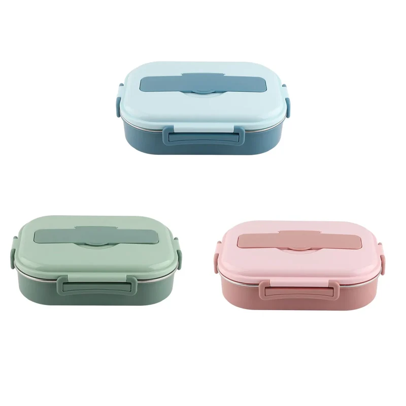 LunchBox Inox — 4 Compartiments, Bol à Soupe 300 ml, Isolation par Eau Chaude