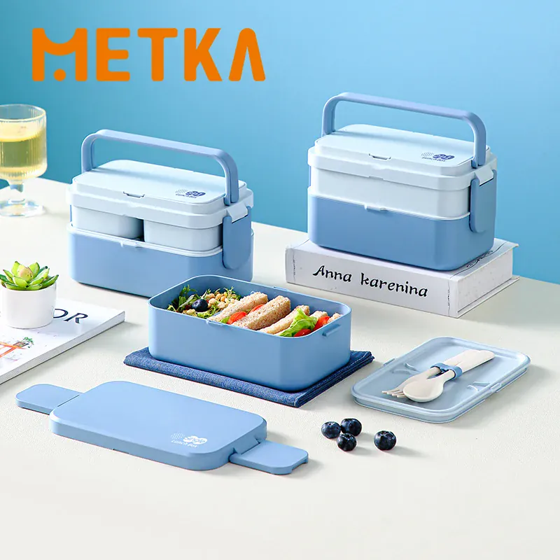 Bento 2 Étages Bambou 760ml + 1200ml | Micro-ondable et Compartimenté