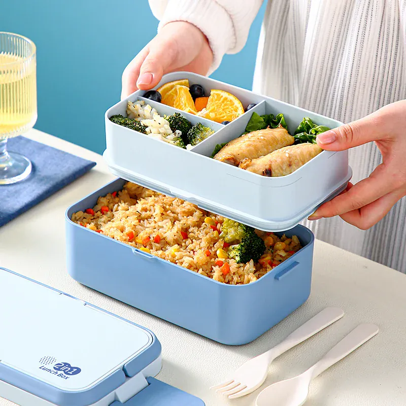 Bento 2 Étages Bambou 760ml + 1200ml | Micro-ondable et Compartimenté