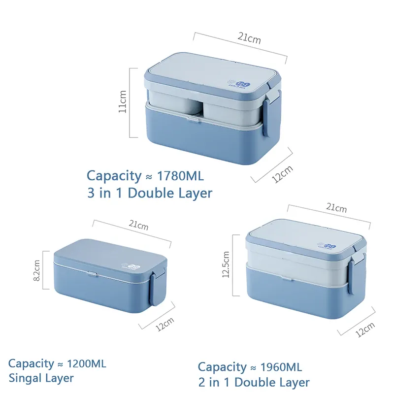 Bento 2 Étages Bambou 760ml + 1200ml | Micro-ondable et Compartimenté