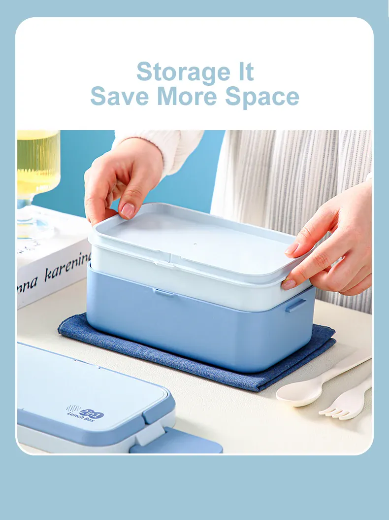 Bento 2 Étages Bambou 760ml + 1200ml | Micro-ondable et Compartimenté