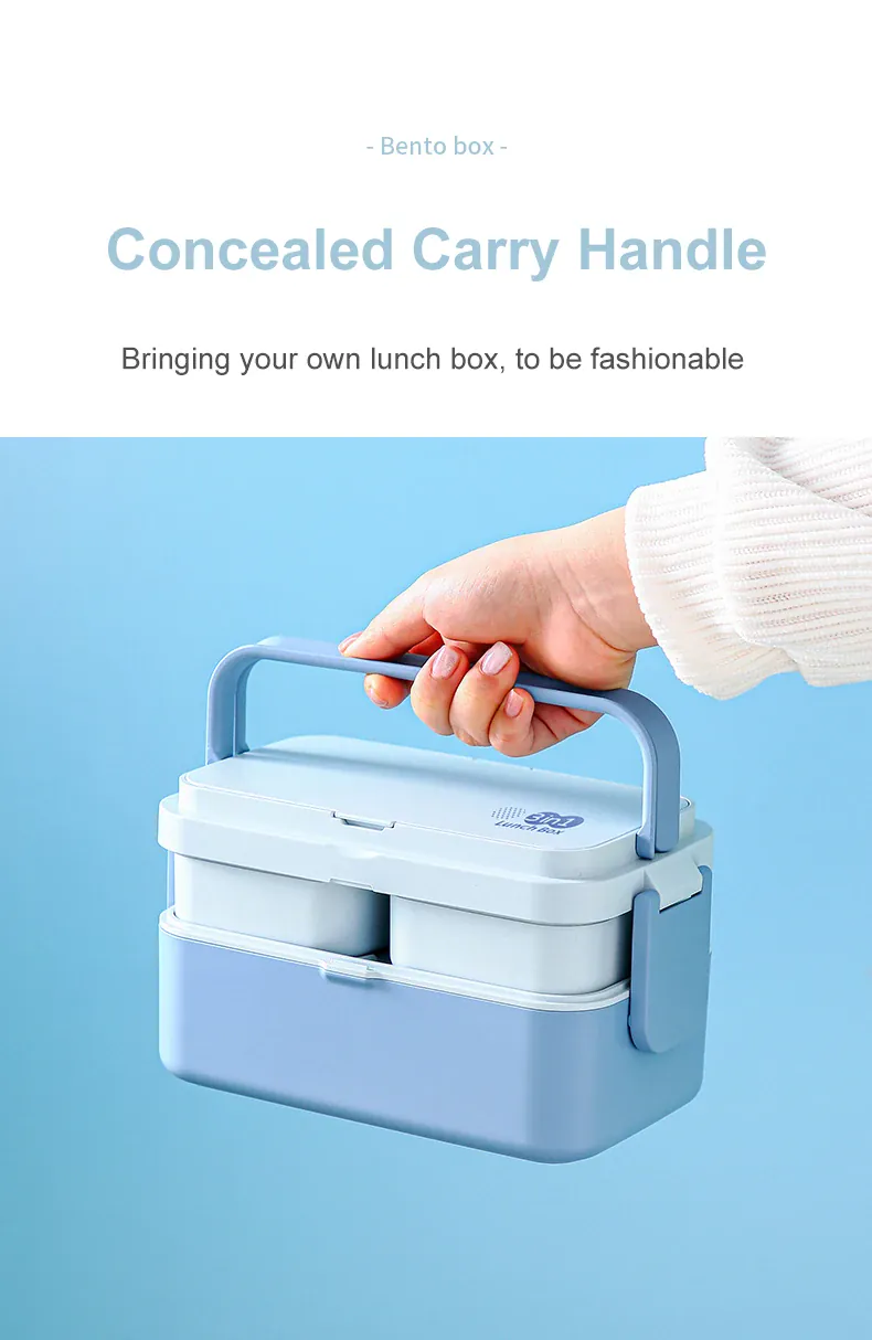 Bento 2 Étages Bambou 760ml + 1200ml | Micro-ondable et Compartimenté