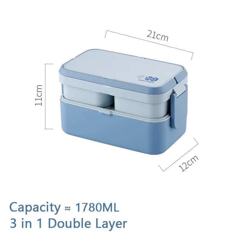 Bento 2 Étages Bambou 760ml + 1200ml | Micro-ondable et Compartimenté