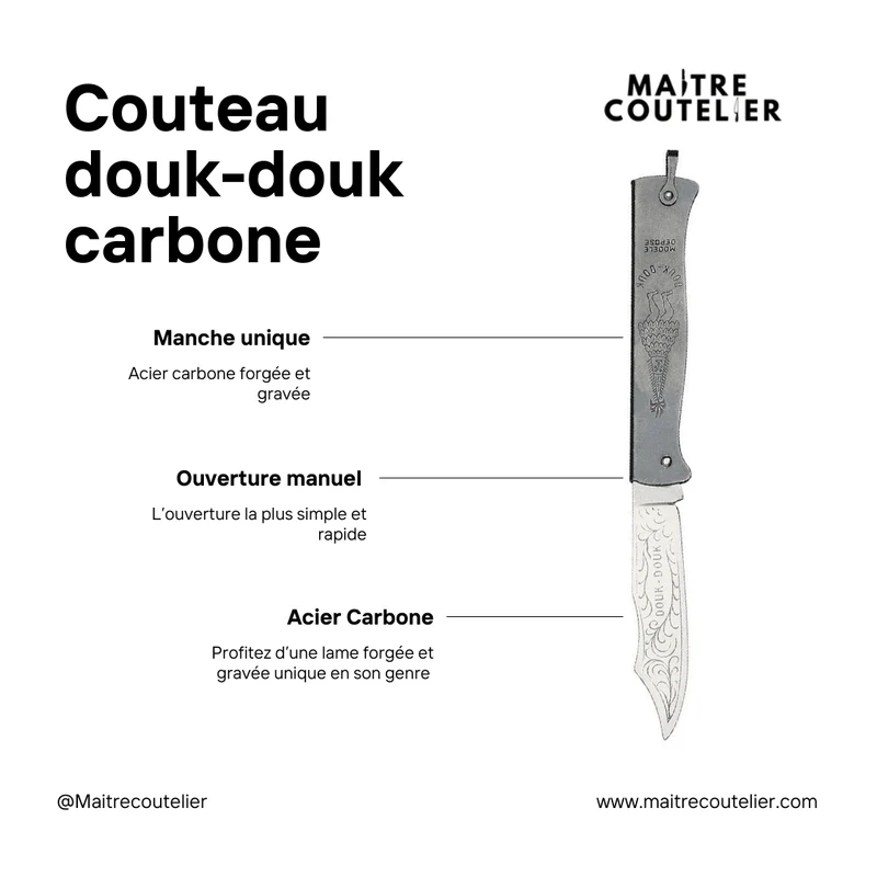 Couteau douk-douk carbone 9cm