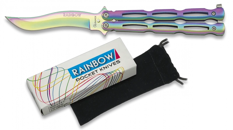 Couteau papillon rainbow