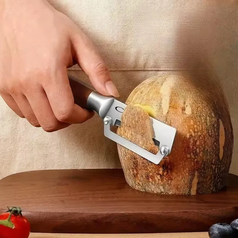 Lot de 2 Éplucheurs Multifonctions Inox à Manche Bois — Fruits et Légumes.