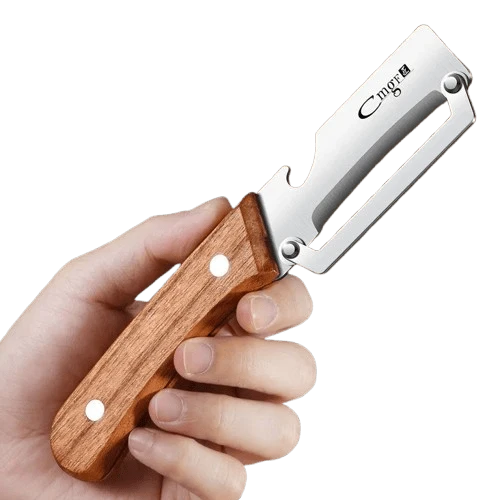 Éplucheur en Acier Inoxydable avec Poignée en Bois | Durable