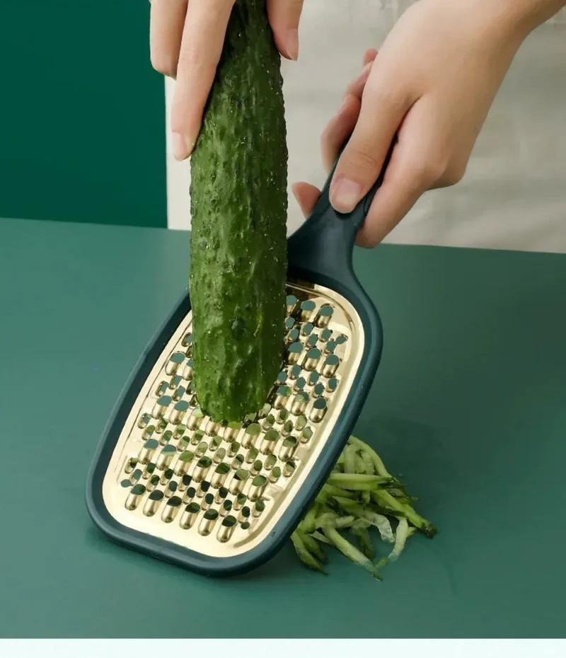 Coupe-légumes Multifonction Inox 2 Lames | Râpe à Fruits et Légumes
