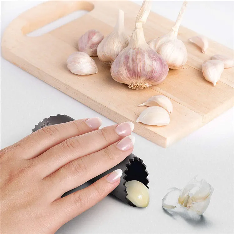 Presse-ail Acier Inoxydable | Kit avec Peeling en Silicone et Brosse