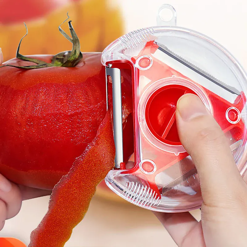 Éplucheur Multifonction en Acier Inoxydable | Lot de 3 Outils de Cuisine