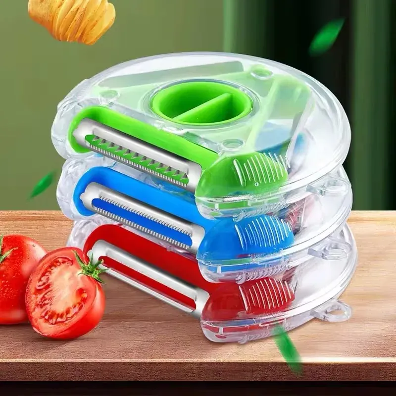 Éplucheur Multifonction en Acier Inoxydable | Lot de 3 Outils de Cuisine