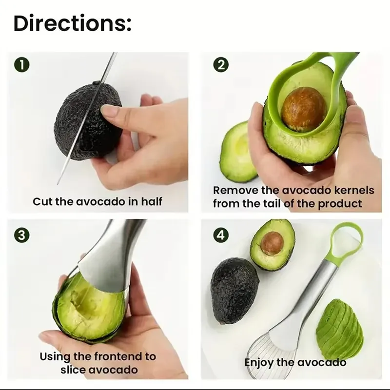 Éplucheur Inox 2 en 1 | Coupe et Dénoyauteur Avocat et Kiwi