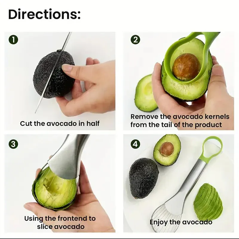 Éplucheur Inox 2 en 1 | Coupe et Dénoyauteur Avocat et Kiwi