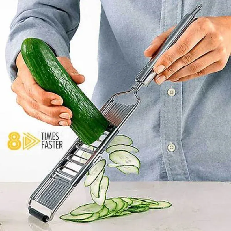 Coupe-légumes Multifonction 4 Lames Inox pour Fruits et Légumes