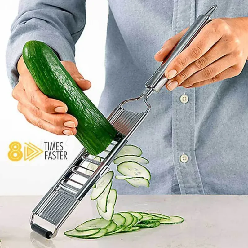 Coupe-légumes Multifonction 4 Lames Inox pour Fruits et Légumes