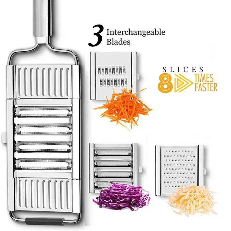 Coupe-légumes Multifonction 4 Lames Inox pour Fruits et Légumes