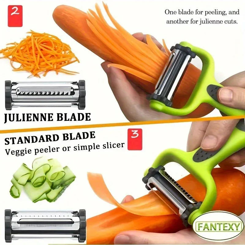 Éplucheur Multifonction 3 en 1 en Acier Inoxydable | Outils de Cuisine