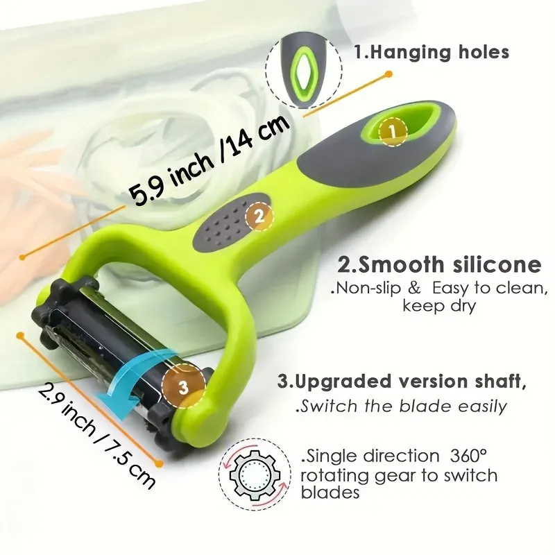 Éplucheur Multifonction 3 en 1 en Acier Inoxydable | Outils de Cuisine